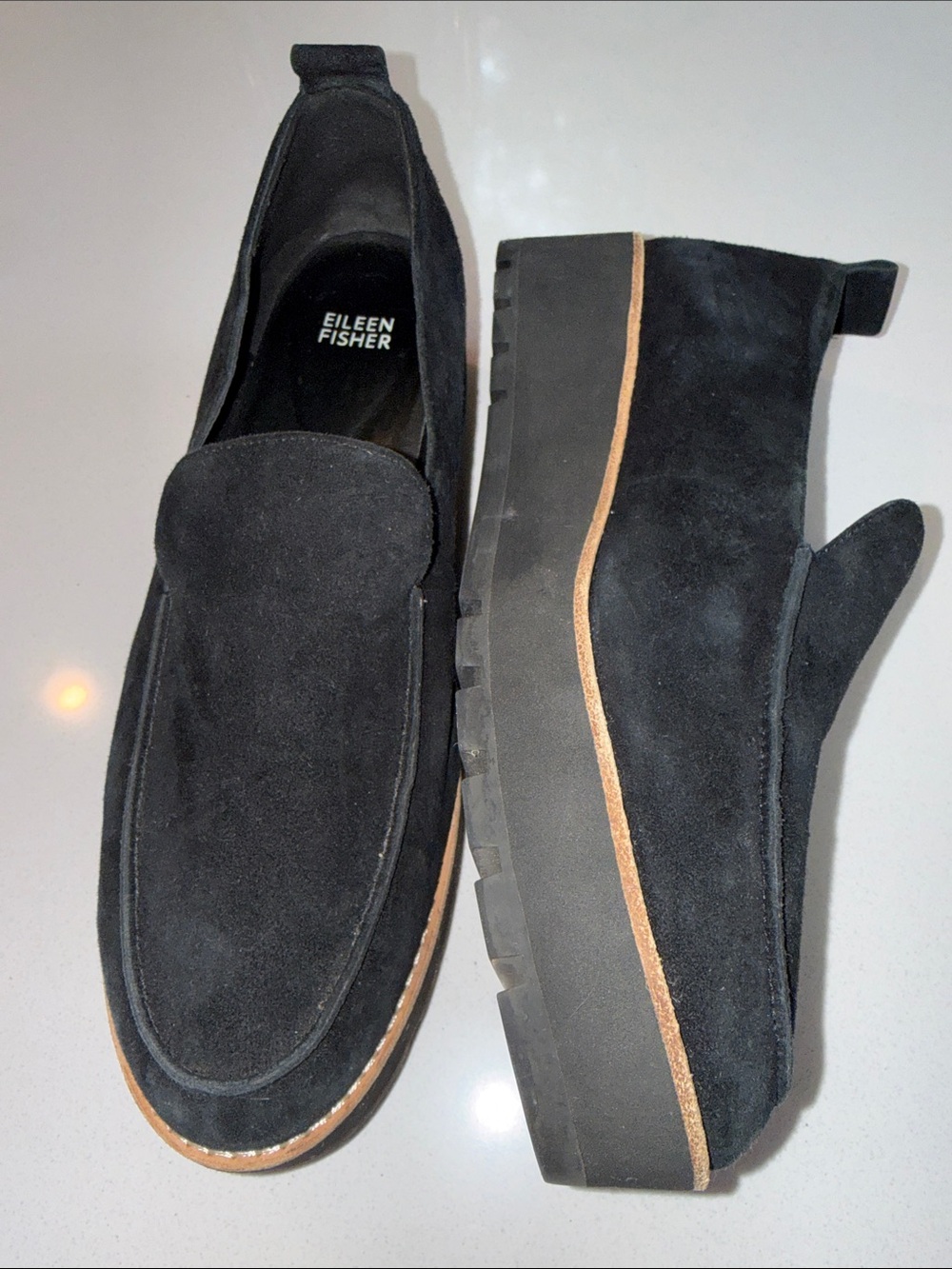 Eileen Fisher Ells Suede Loafer
Wedge Black Shoes Size 10